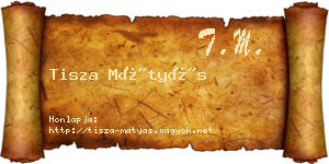Tisza Mátyás névjegykártya