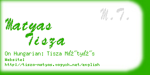 matyas tisza business card